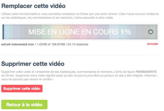 remplacer vimeo