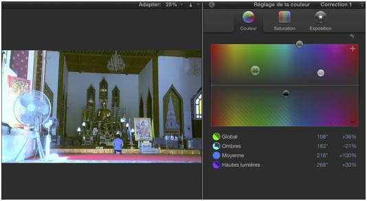 FCPX couleurs
