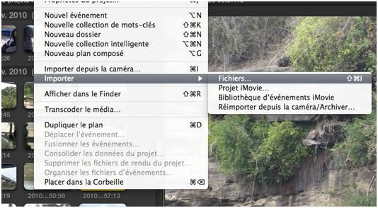 FCPX importer fichiers