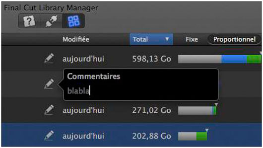 commentaires FCPX
