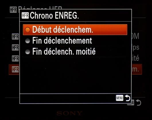 Tous les menus vido du Sony DSC-RX10 M4