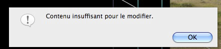 FCP contenu insuffisant pour le modifier