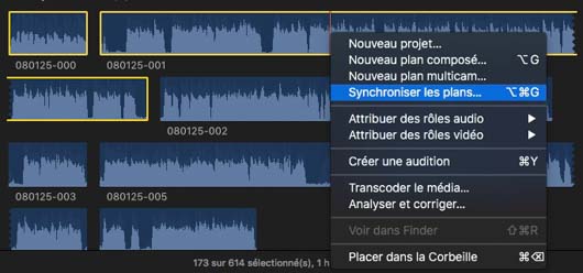 synchroniser FCPX