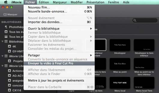 Imovie 4K envoyer