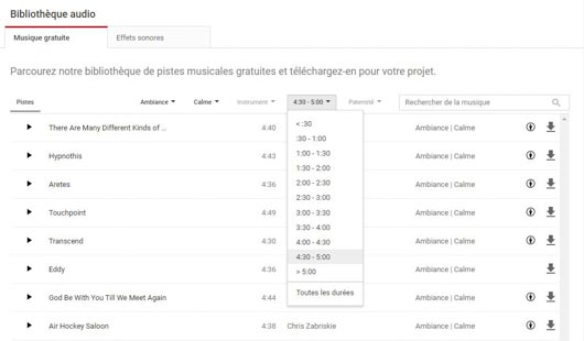 audio filtre Youtube