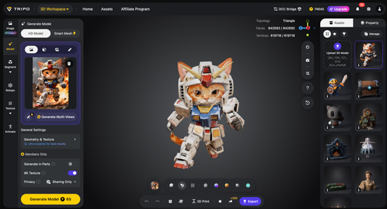 unnmaded power 3D generation