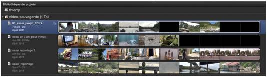 FCPX projets