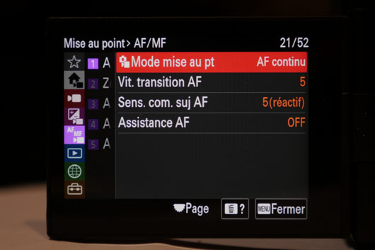 FX30 mise au point