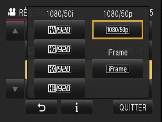 menu modes