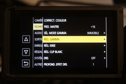 Hc-X2 r�glage gamma