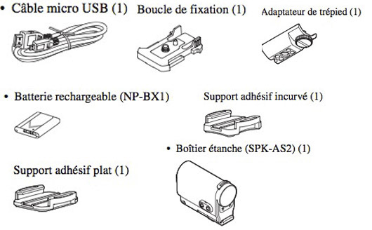 accessoires Sony HDR-AS100