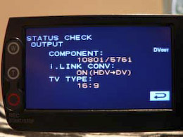 Sony HDR-HC1 status check