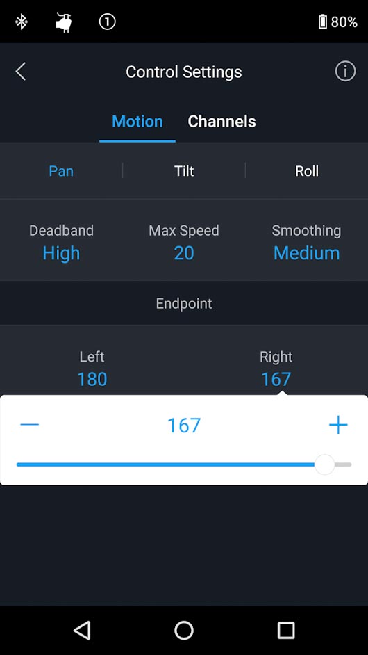 control setrtings dji ronin-s