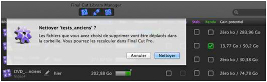 nettoyer FCPX