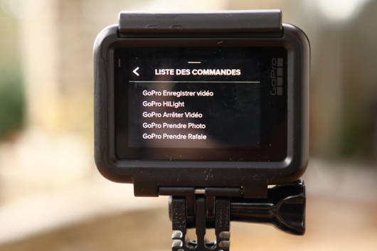 liste des commandes GoPro Hero6