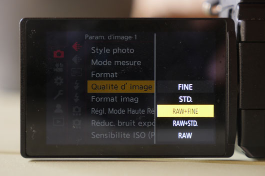 format RAW + Fine GH7