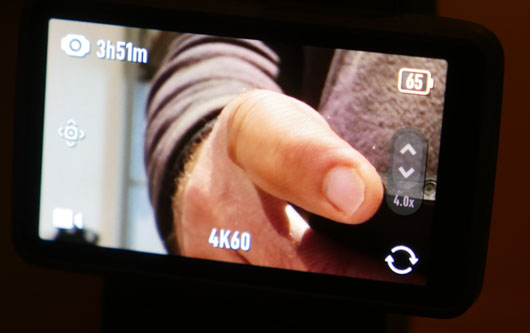 Pocket 4 4x zoom sur �cran