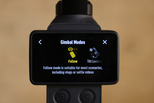 pocket 4  gimabl modes