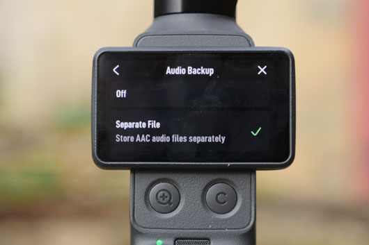 pocket 4 audio backup