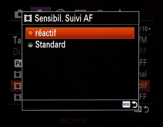 Tous les menus vido du Sony DSC-RX10 M4