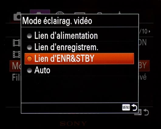 Tous les menus vidéo du Sony DSC-RX10 M4