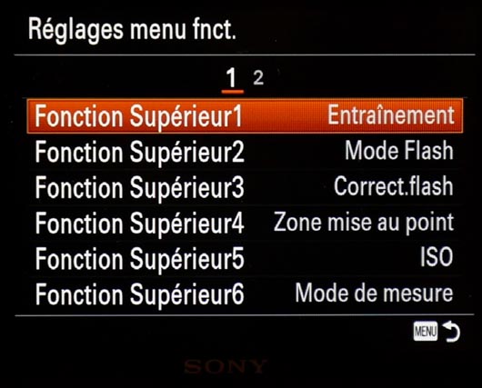 Tous les menus vido du Sony DSC-RX10 M4