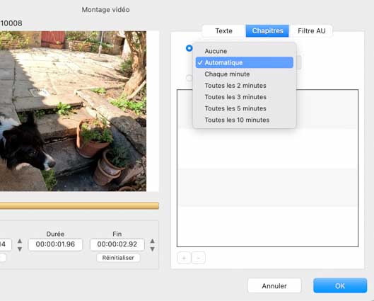 chapitres totes les 5 minutes