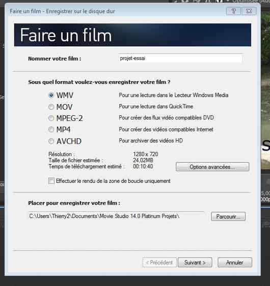 faire un film