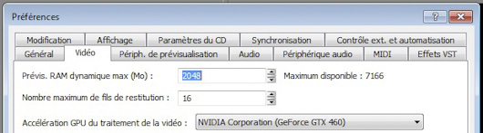 Formats vido Vegas Pro permet le montage de vidos SD, HD et 3D, avec une trs nette longueur davance par rapport  ses concurrents sur ce dernier format. Un large choix de formats de sortie est disponible. Il est en particulier possible de graver des disques DVD ou Blu-Ray, soit directement depuis la timeline, soit en passant par DVD Architect Pro si lon souhaite crer des menus avancs.  En entre, la prise en compte de diffrents types de fichiers est transparente pour lutilisateur, et inclue l aussi un trs large choix dont HDV, AVCHD, RED, SDI, XDCAM et NXCAM. Ce qui est trs apprciable par rapport  dautres NLE, cest que Vegas peut ingrer ces formats au sein dun mme projet, et se charge de combiner les diffrences de rsolution et de cadence dimages par seconde pour que le tout soit restitu correctement lors du rendVegas pro 11u.